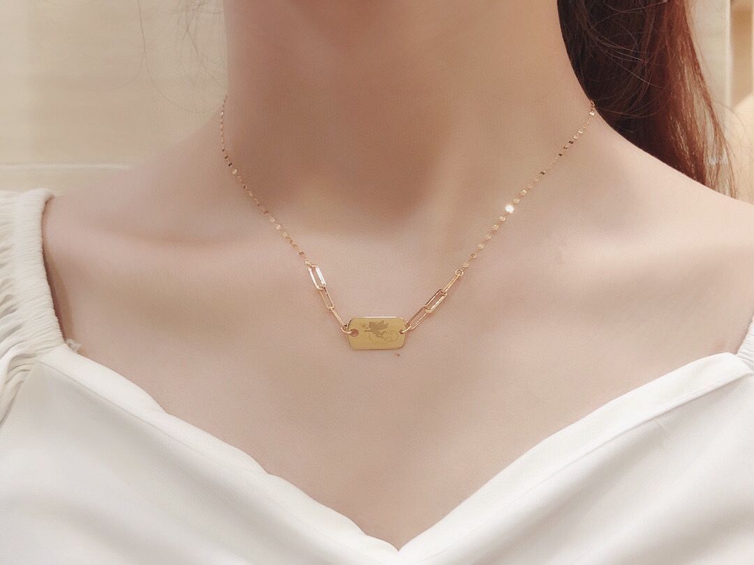 Collar Clavícula Ángel Oro 18K