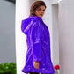 Medium to long shiny leather coat