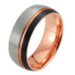 Herren-Tungsten-Goldring – Breites Design in Roségold-Optik