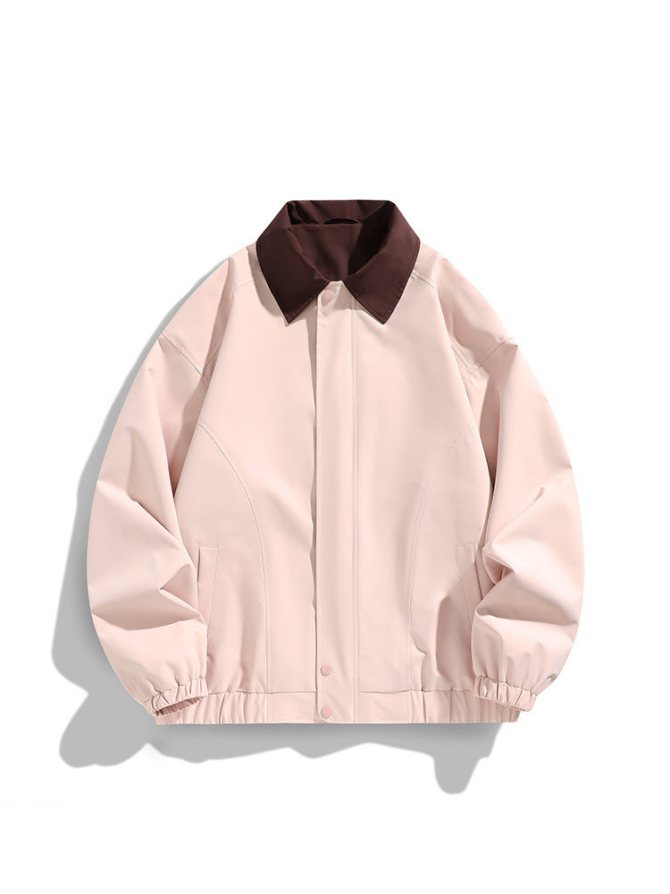 Pure color all-matching polo collar jacket