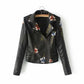 Bestickte Lederjacke mit Nieten