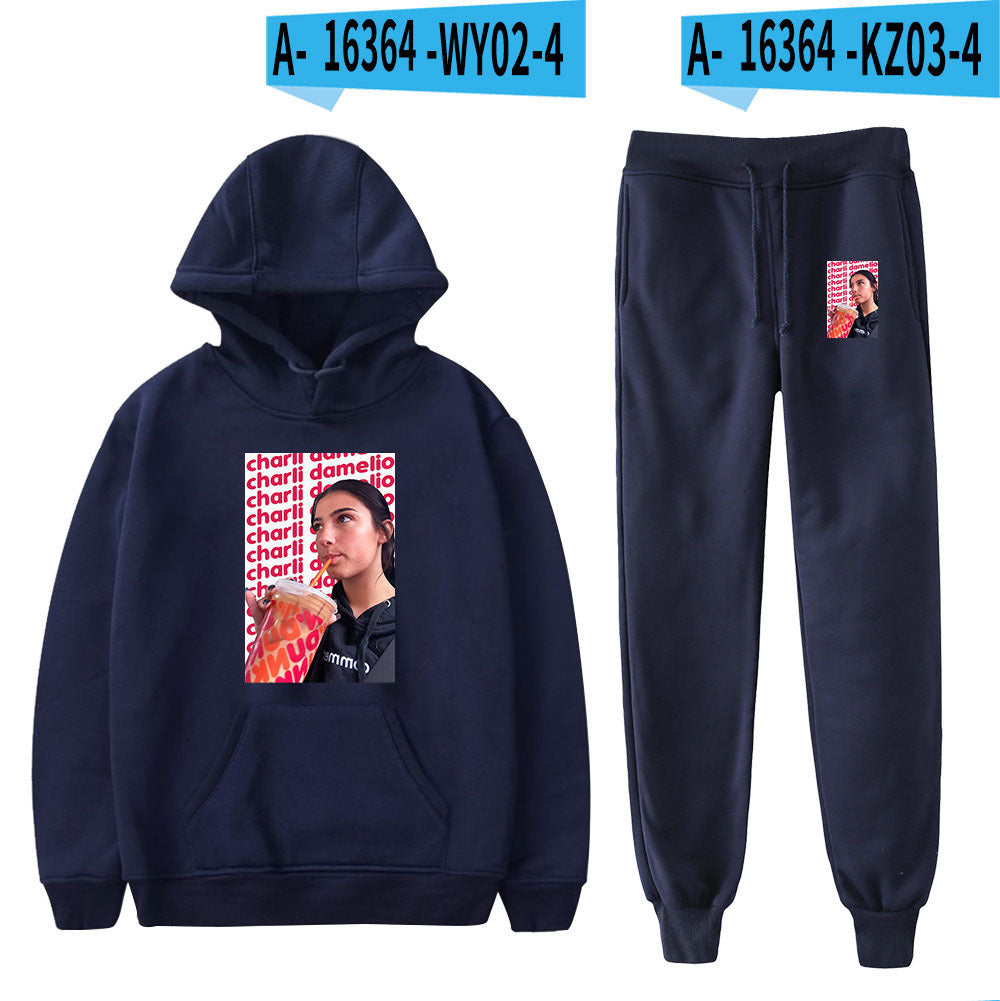 Peripherer 2D-bedruckter Kapuzenpullover und Leggings-Anzug