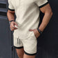 Herren-Gestreifte Strandhose mit Mehrfachtaschen und Kordelzug