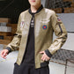 Men's Motorcycle Leather Jacket, Embroidered Leather Jacket