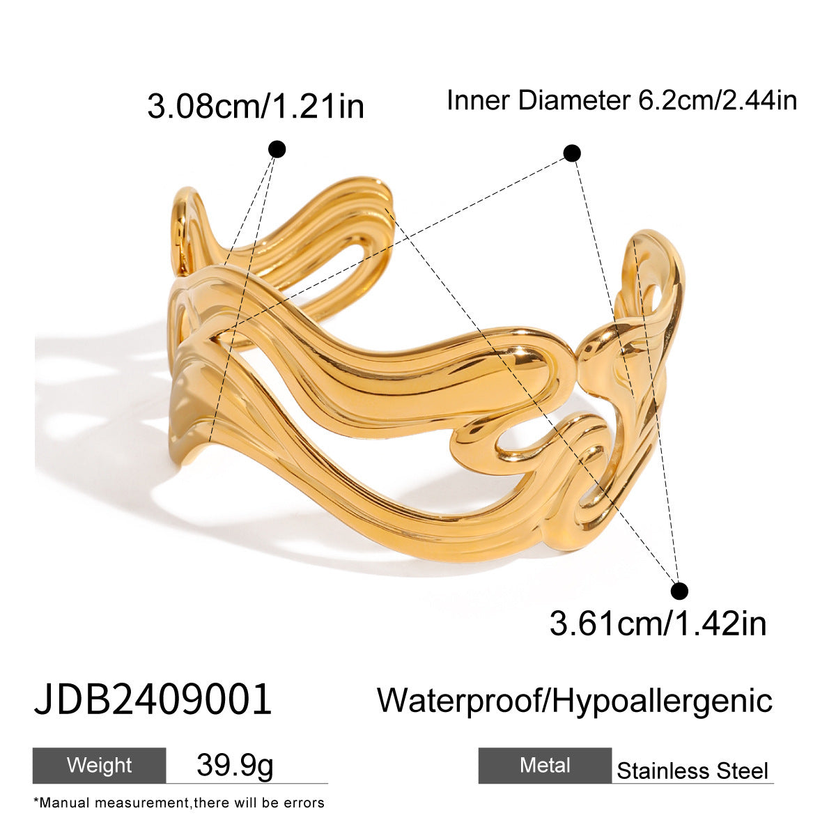 Anissa Wavy Gold Armband