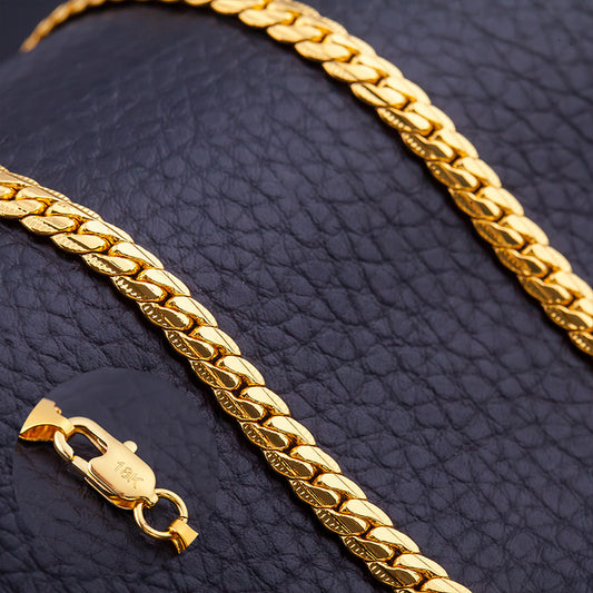 5 mm 18K Gold Plated Necklace – Modern Design in European and American Style