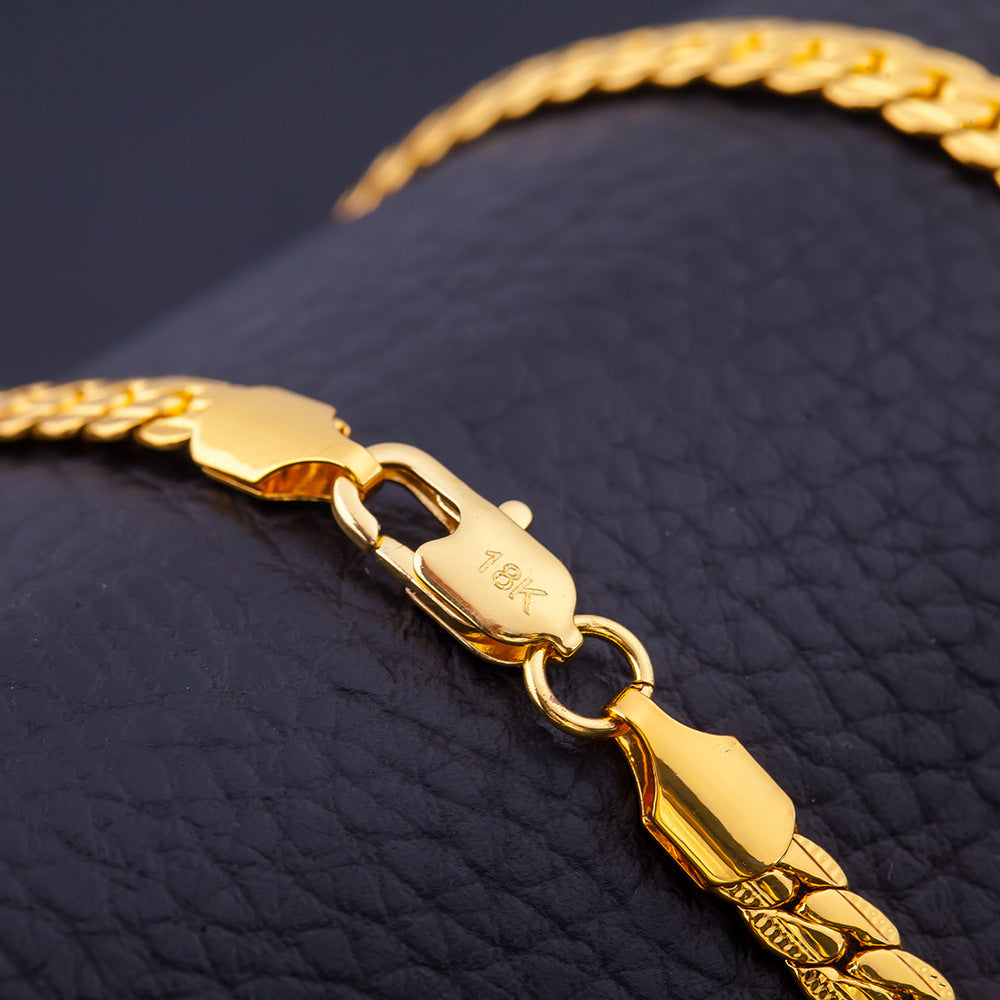 5 mm 18K Gold Plated Necklace – Modern Design in European and American Style