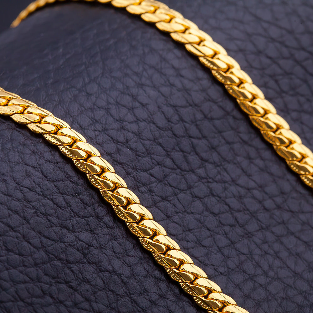 5 mm 18K Gold Plated Necklace – Modern Design in European and American Style