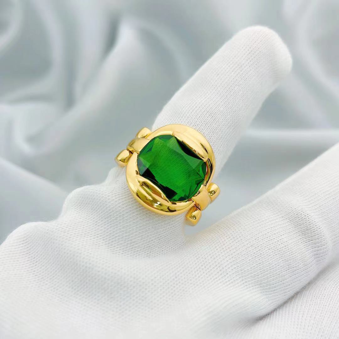 Gold Plated Ladies Ring – European-American Style with Geometric Design