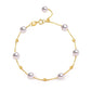 18K Gold Stern Perlen-Armband