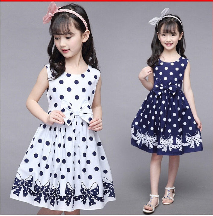 dot pattern bow dress