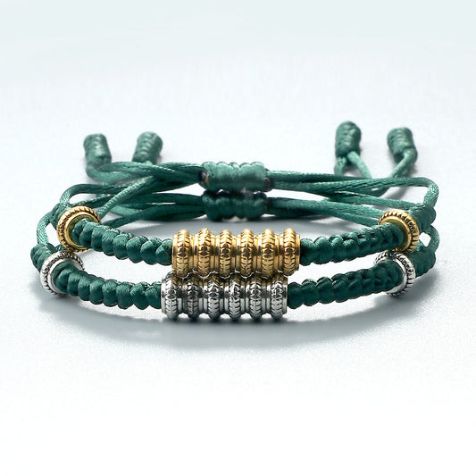 Pulsera pareja redonda oro y plata