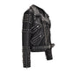 Stylish punk jacket with rivets – rock look made of faux leather