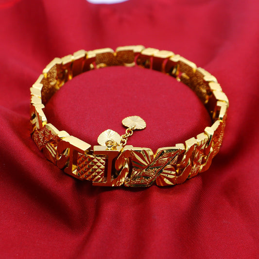 Personalisierbares Geometrisches Armband für Herren in Gold