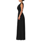 Solid Color V-Ausschnitt High-Waist Jumpsuit mit weiten Hosenbeinen