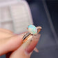 Gold-plated 925 silver ring with natural colored opal – elegance and colorfulness