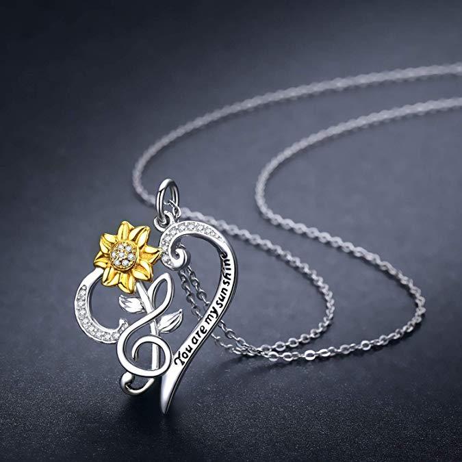 Sunflower Necklace made of S925 Sterling Silver