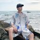 Beach Graffiti Cool Short Sleeve Shirt Outfit