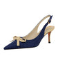 Elegante High-Heel-Slingbacks – Stilvolle Damenschuhe mit Schleifen-Design und spitzer Zehenform