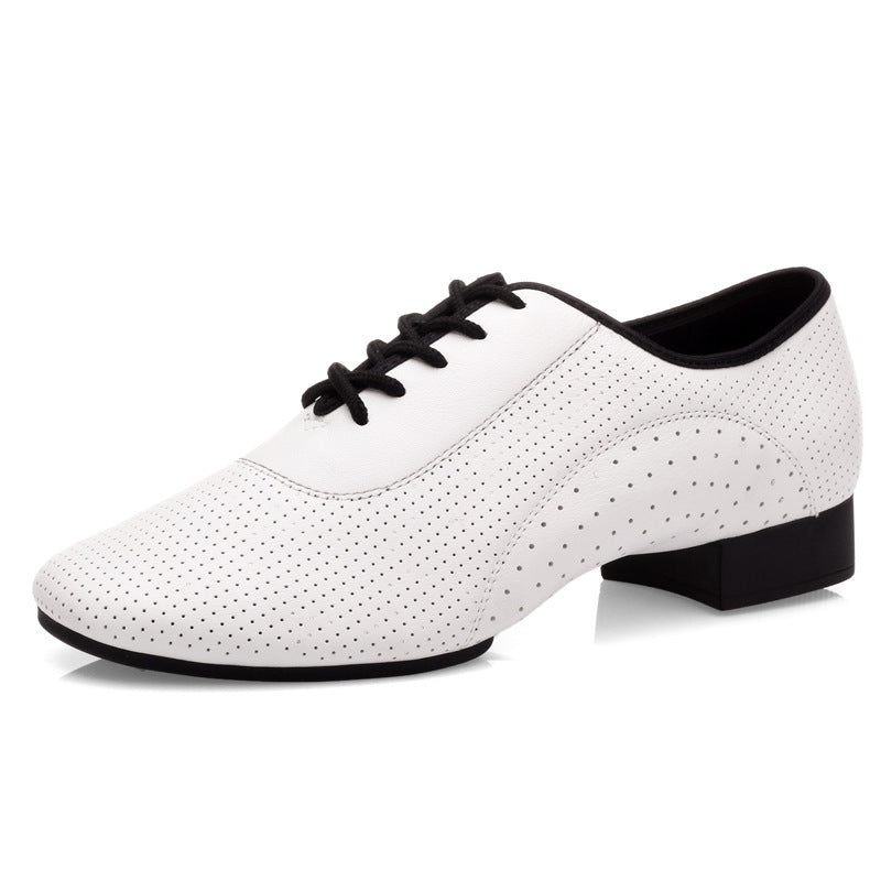 Herren-Lederschuhe für Modernen Tanz – Stilvolle Outdoor-Latin-Tanzschuhe mit Gummisohle