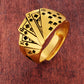 24K Vergoldeter Sandgold-Ring – Ethnischer Stil mit Diamantform