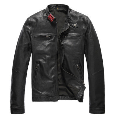 Leather leather jacket for men, short leather jacket