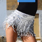 Hot Doof Babe – Heiße Quasten-Pailletten-Hotpants