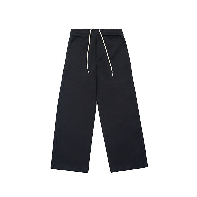 Bequeme Lazy Air Layer Loose Drape Strick-Sweatpants mit geradem Schnitt
