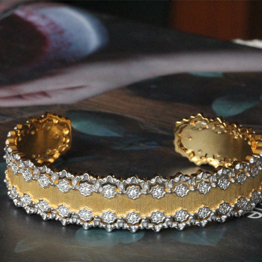 Pulsera Vintage de Plata 925 - Elaborada artesanalmente con motivos florales y vegetales 