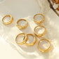 18K Vergoldeter Zirkonia-Ring aus Titanstahl – Geometrische Eleganz für Damen
