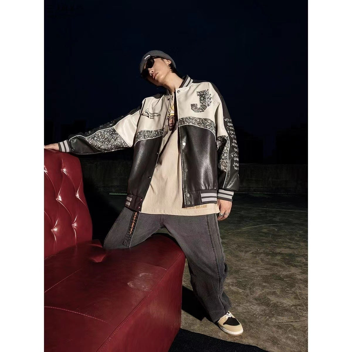 PU Leather Baseball Uniform for Men