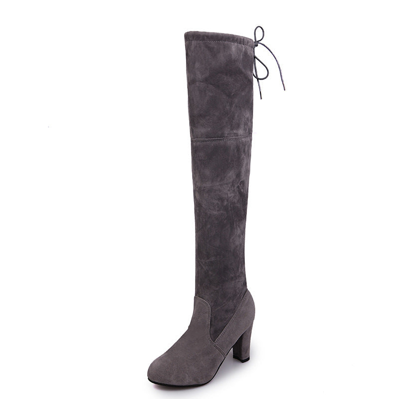 Women's Overknee Boots with High Heel - Stylish and Elegant for Autumn and Spring