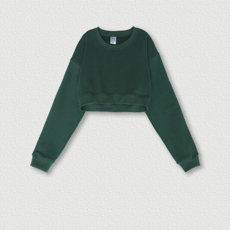 Sudadera corta retro recortada Navel Hot Girl para mujer: moderna y cómoda