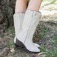 Women's Western Cowboy Boots - Fashionable boots with pointed toe and medium shaft