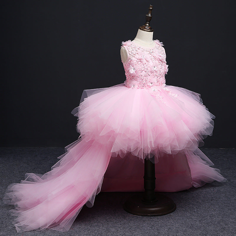 Evening dress for girls with princess train