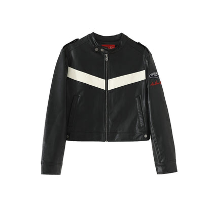 Biker leather jacket in the same color