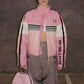 Girls' motorcycle jacket in contrasting color style