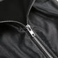 Patchwork-Lederjacke, schlank geschnitten, mit Kragen, lässig