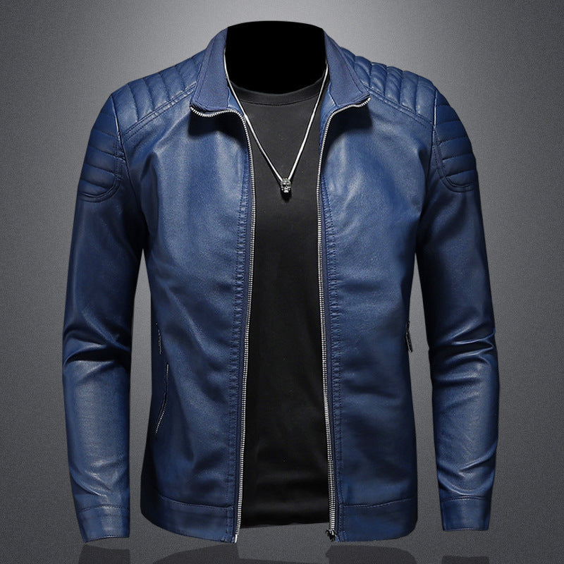 Men's Motorcycle Leather Jacket Thin Coat