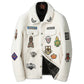 Fashionable white lambskin jacket with grain structure
