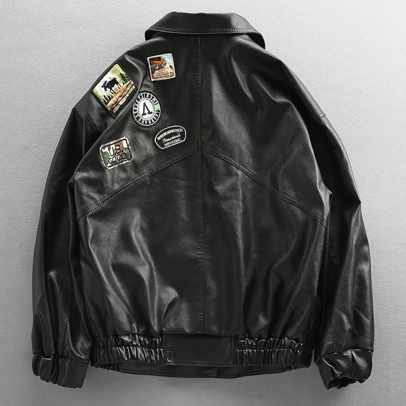 Chaqueta motera estilo callejero europeo-americano: diseño informal para hombre
