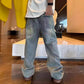 Herren-Casual-Jeans mit handgemaltem Inkjet-Druck