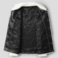 Fashionable white lambskin jacket with grain structure