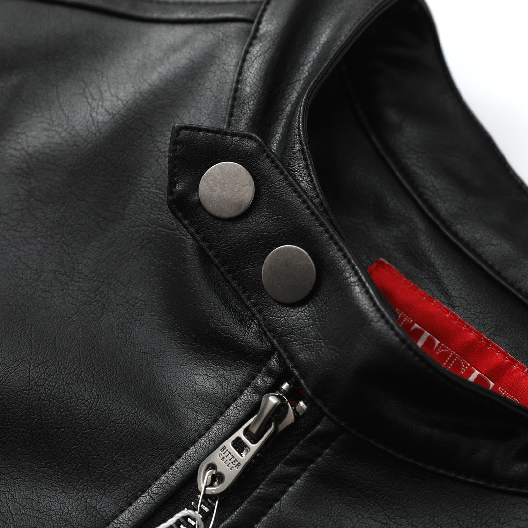 Biker leather jacket in the same color