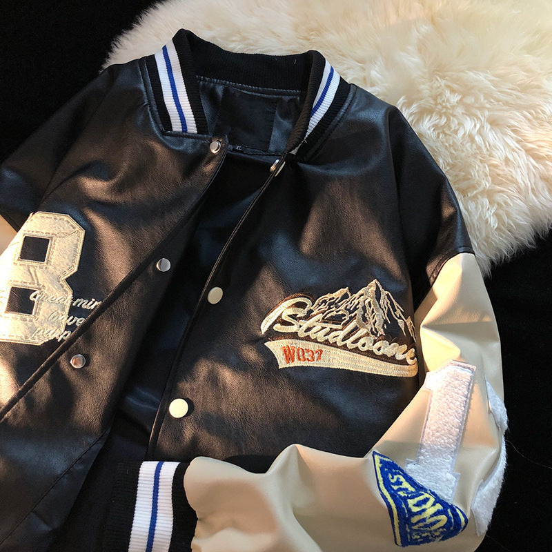 Chaqueta de béisbol Street Loose Colorblock para hombre