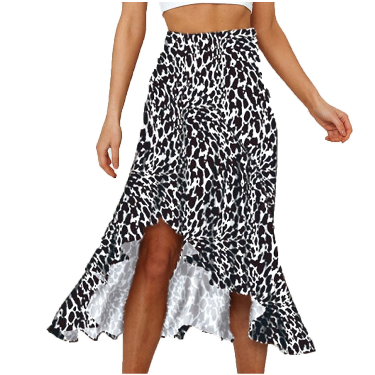 Casual Leopard-Print Maxirock – Lockerer A-Linien-Stil mit Schlitz