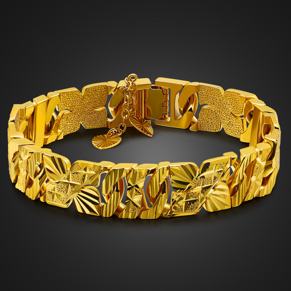 Personalisierbares Geometrisches Armband für Herren in Gold
