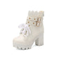 Elegant lace-up ankle boots with square heel – stylish and comfortable for women