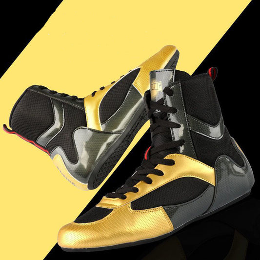 Zapatos de boxeo: botas largas duraderas y que absorben los golpes para artes marciales