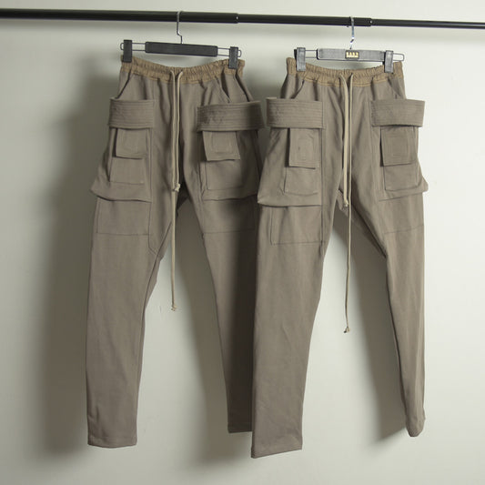 Knitted cotton pants with double ring